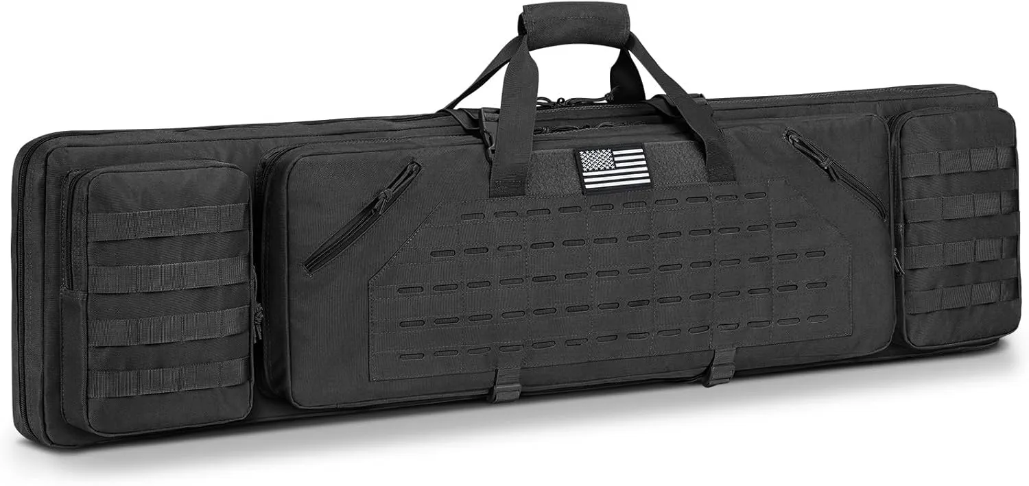 CVLIFE 36" 42" 46" Soft Rifle Case Tactical Double Long Gun Bag,with Lockable Zipper and Backpack Strap,Rifle Backpack Rifle Bag Gun Case for Outdoor Hunting Shooting Range