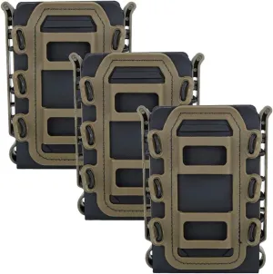 Dekoo Mag Pouch, 3PCS Tactical Magazine Pouches Molle Fastmag Softshell Mag Carrier 5.56/7.62mm Fastmag for Airsoft M4 AR AK