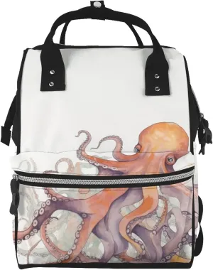 Diaper Bag Nappy Backpack Baby Bag Cactus Floral Bloom Mummy Backpack Multifunction Changing Bags for Travel, Octopus Tentacles, One Size