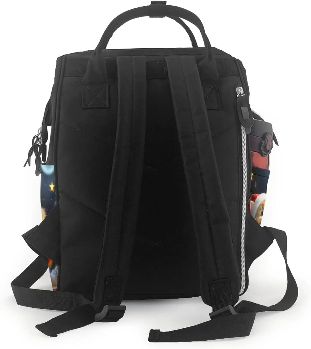Diaper Bag Nappy Backpack Baby Bag Las Vegas night view Mummy Backpack Multifunction Changing Bags for Travel, Cute Cat Sing Christmas Carols, One Size