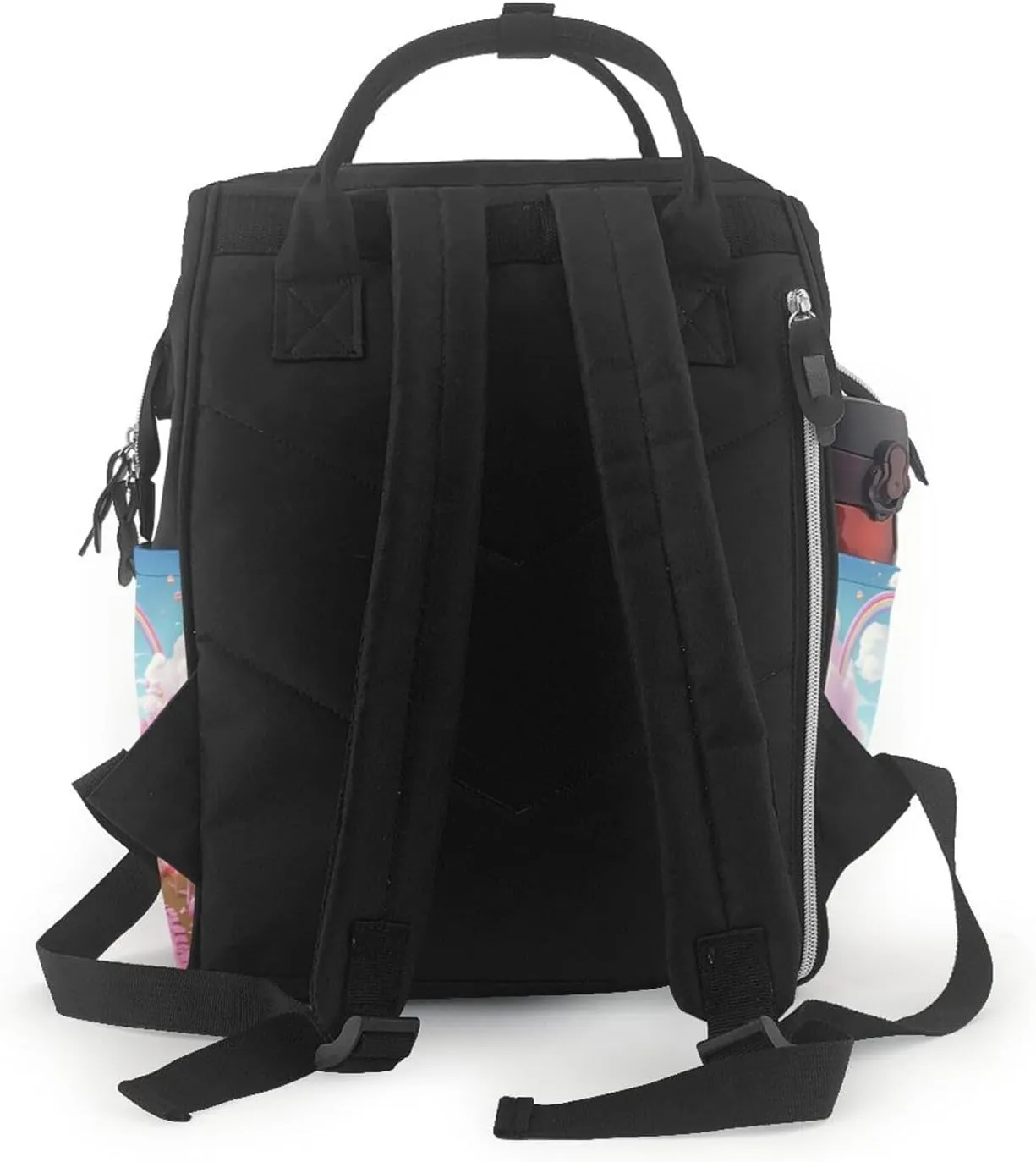 Diaper Bag Nappy Backpack Baby Bag Opossum In Snow Mummy Backpack Multifunction Changing Bags for Travel, Candy Land, One Size