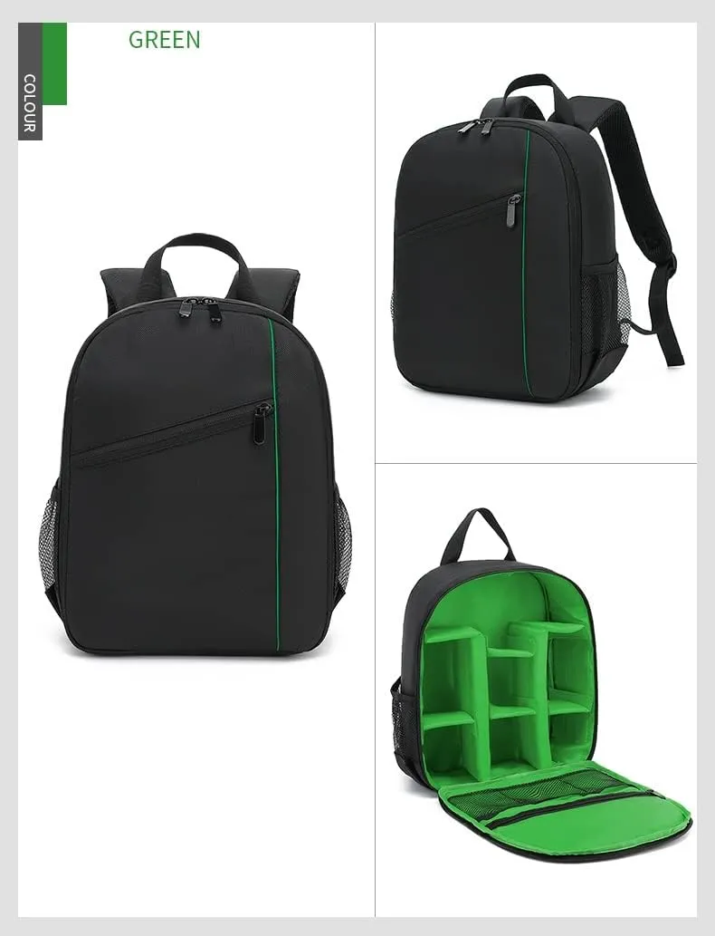 Digital DSLR Camera Waterproof Sling Backpack Shoulder Bag For Women And Men Teenagers (Green)