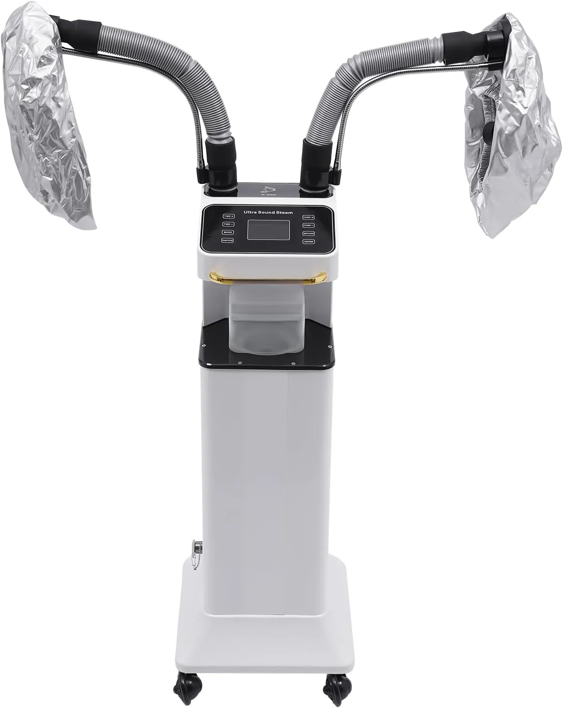 DNYSYSJ Salon Hair Steamer, White Nano Mist Hair Steamer Multi-Functional Nano Hair Color Processor Two Caps Hair Oil Machine, 650W Vertical Hair Steamer for Hair Salon Deep Hair Care Repair, Basics