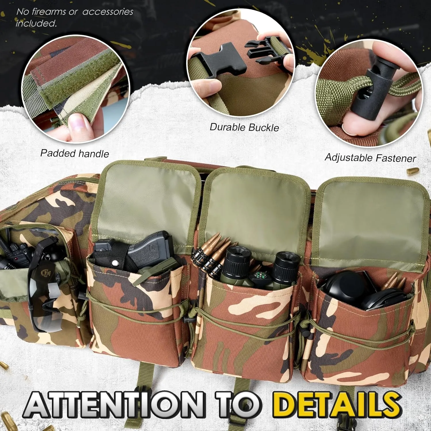 DULCE DOM Double Rifle Case 36/42/48 inch Soft Gun Bag Tactical Backpack with Removable Dividers for Hunting Shooting Range, MOLLE System Multiple Magazine Pouches & Accessory Bags