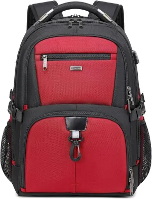 DUSLANG 50L Travel Laptop Backpack for Men Women, Extra Large Heavy Duty Carry on Backpack Airline Approved(Red)