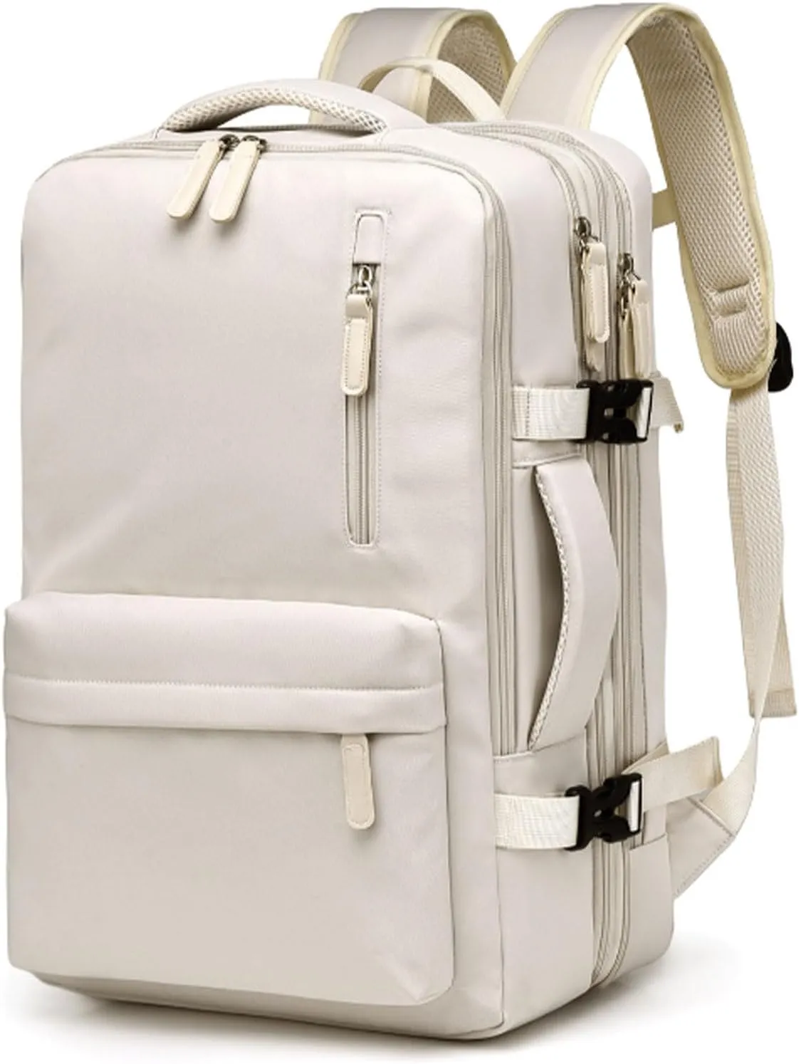 Easypacker Travel Backpack, Waterproof with Shoe Compartment & USB Hole, 180° Open and Expandable Design (White)