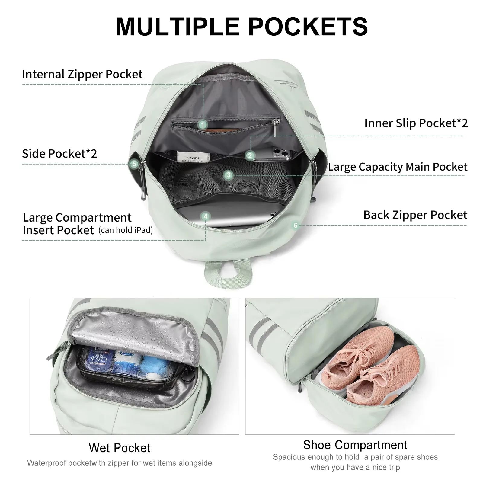 EliteFit Waterproof Gym Backpack for Women
