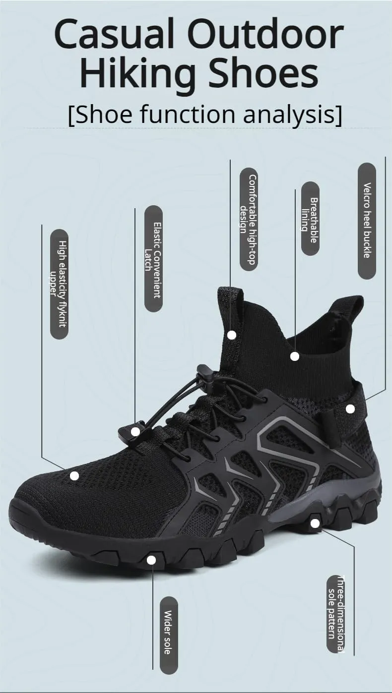 Ellniges]【Outdoor Hiking Shoes Men & Women's Breathable Trekking Boots with Anti-Slip Design - Lightweight -Season Footwear for Mountain Climbing, Travel & Daily Wear