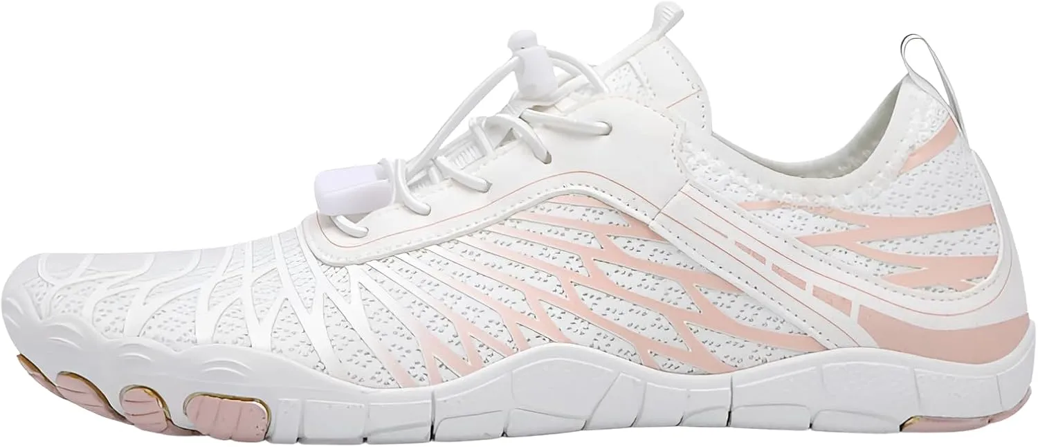 Ellniges]【Water Shoes for Hiking Non-Slip Drainage with Pain Relief Design | Unisex Quick-Dry Outdoor for Swimming, River Trekking & Beach | Lightweight for Couples & Family (36-47) White