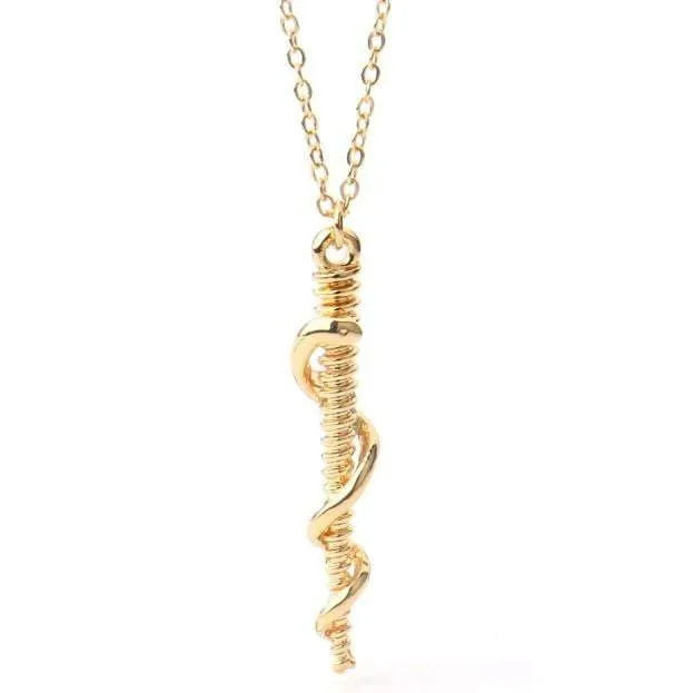 EMS Paramedic Necklace - Silver or Gold - Rod of Asclepius