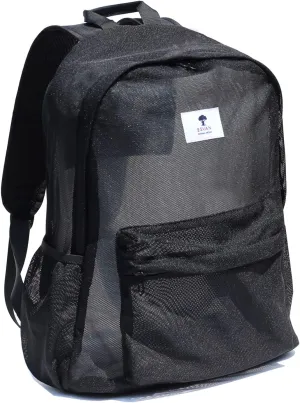 ESVAN Original Print Mesh Backpack Semi-Transparent Sackpack See Through Beach Bag Daypack Multi-Purpose Women Men Unisex