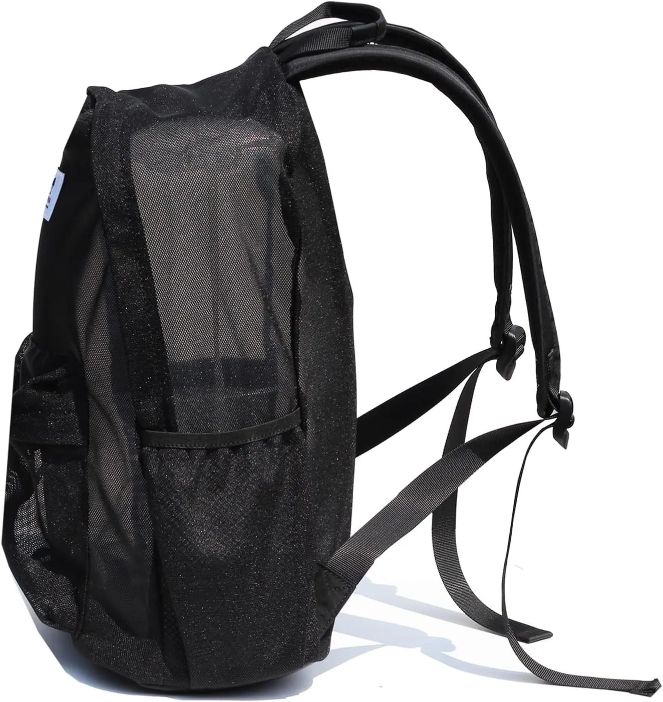 ESVAN Original Print Mesh Backpack Semi-Transparent Sackpack See Through Beach Bag Daypack Multi-Purpose Women Men Unisex