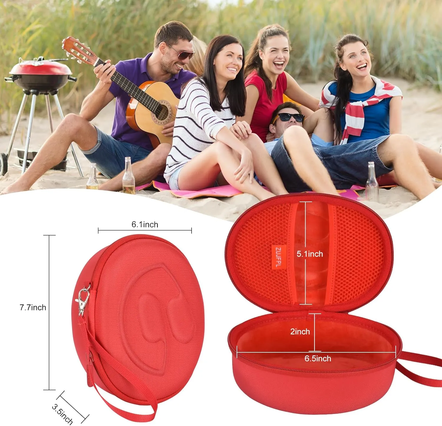 EVA Hard Case for Beats Solo3/Solo2/Beats Studio Pro Wireless On-Ear Headphones,Premium Travel Protective Carrying Storage Bag(Red)