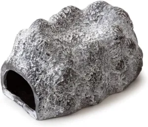 Exo Terra Wet Rock Moisture Retaining Ceramic Reptile Cave,Grey,Large