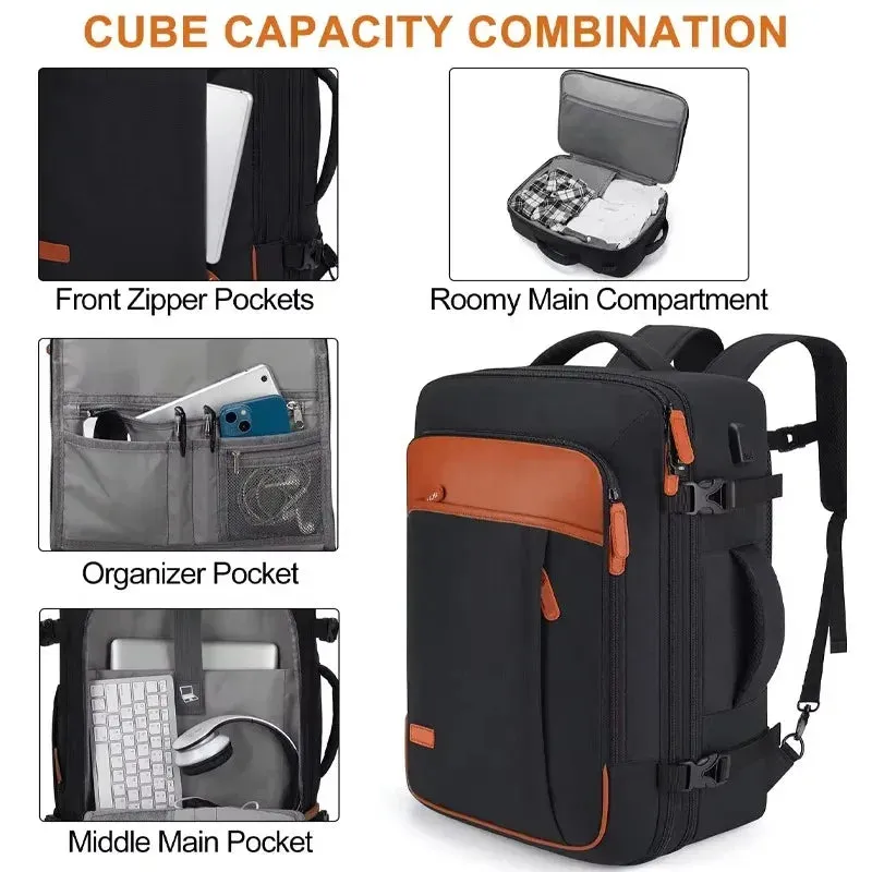 Expandable Waterproof Travel Laptop Backpack 40L