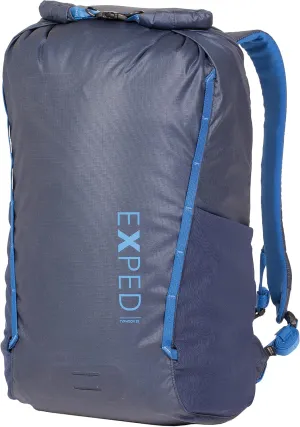 Exped Typhoon 25 Backpack - Waterproof Lightweight Multifunctional Roll-Top Travel Daypack with Compact Packed Size, Navy, 25L