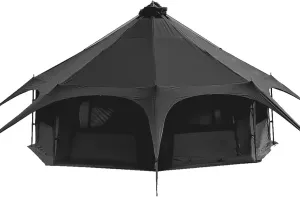 Family Camping Tent Large Double Layer Pyramid Tipi Tent Camping Mongolian Yurt Tent for Picnic, Festival