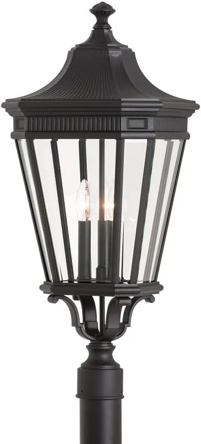 Feiss OL5408BK Cotswold Lane Outdoor Post Lighting, Black, 3-Light (12"W x 28"H) 180watts