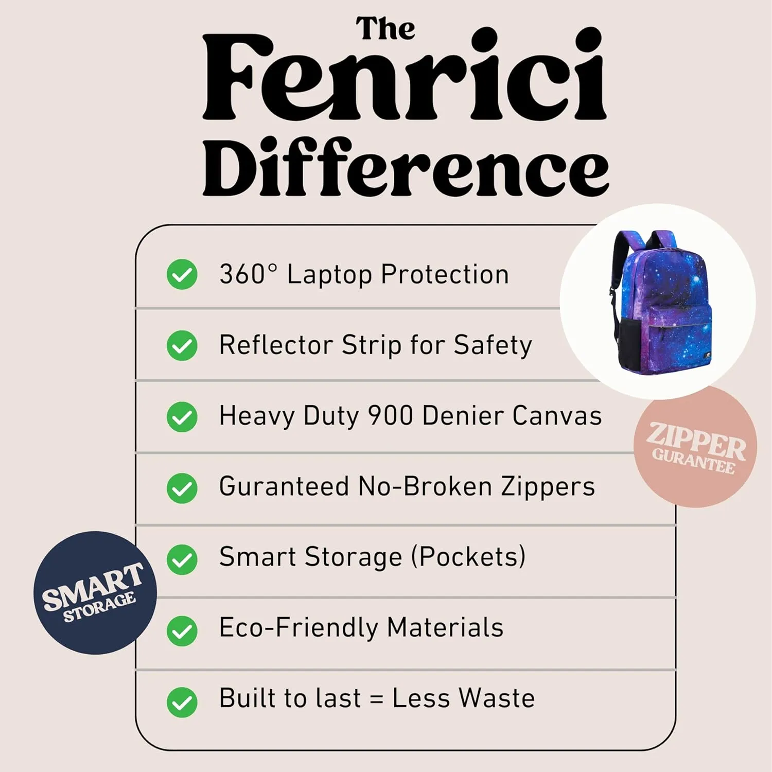 Fenrici Galaxy Backpack for Boys, Girls, Kids Back Pack with Padded Laptop Compartment, Kids' Bookbags for School, Cosmic Pack, Space Backpack, Purple Galaxy, 17 Inch