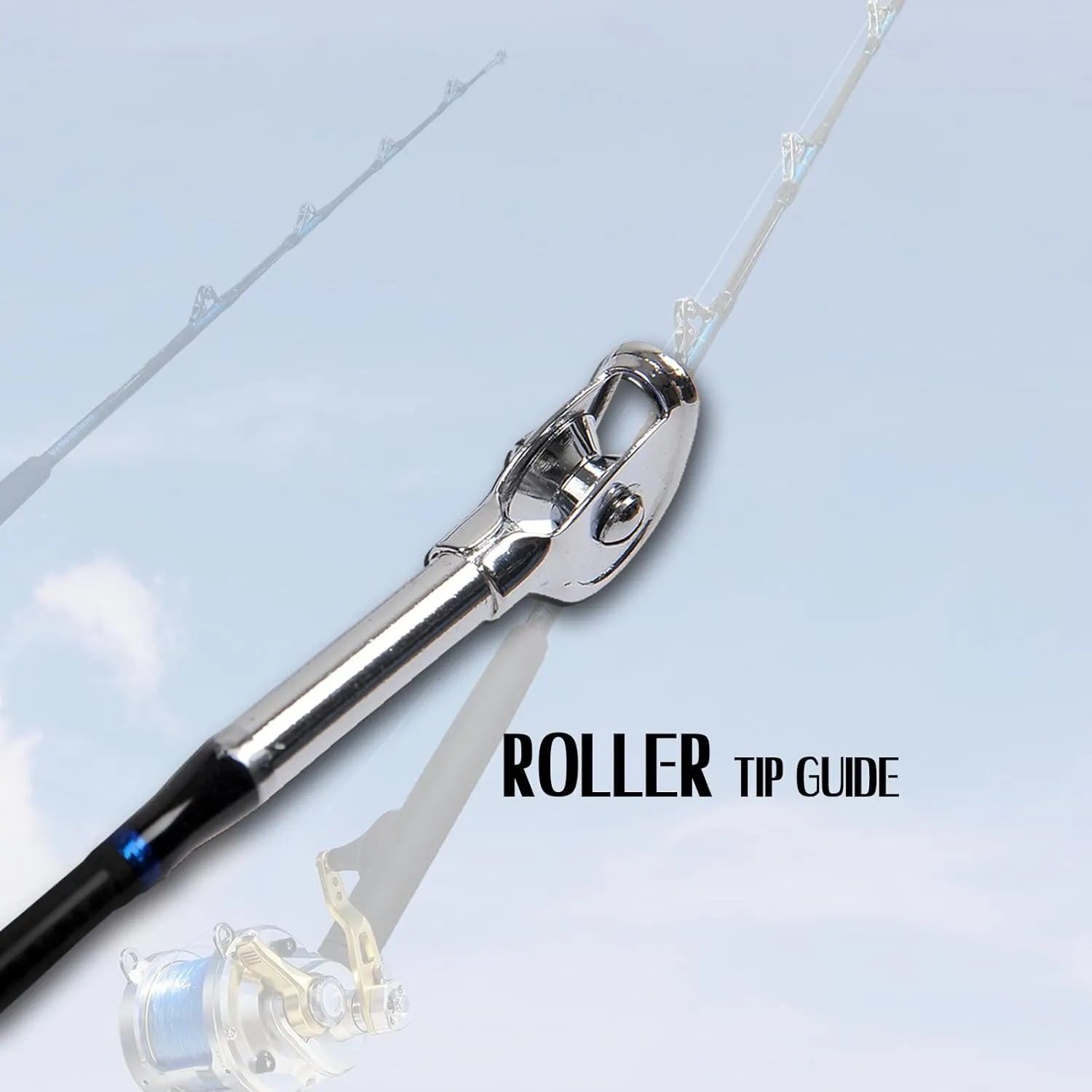 Fiblink Saltwater Offshore Heavy Trolling Fishing Rod Big Game Conventional Boat Fishing Roller Rod Pole with All Roller Guides (Heavy Power, 5-Feet 1-Inch)