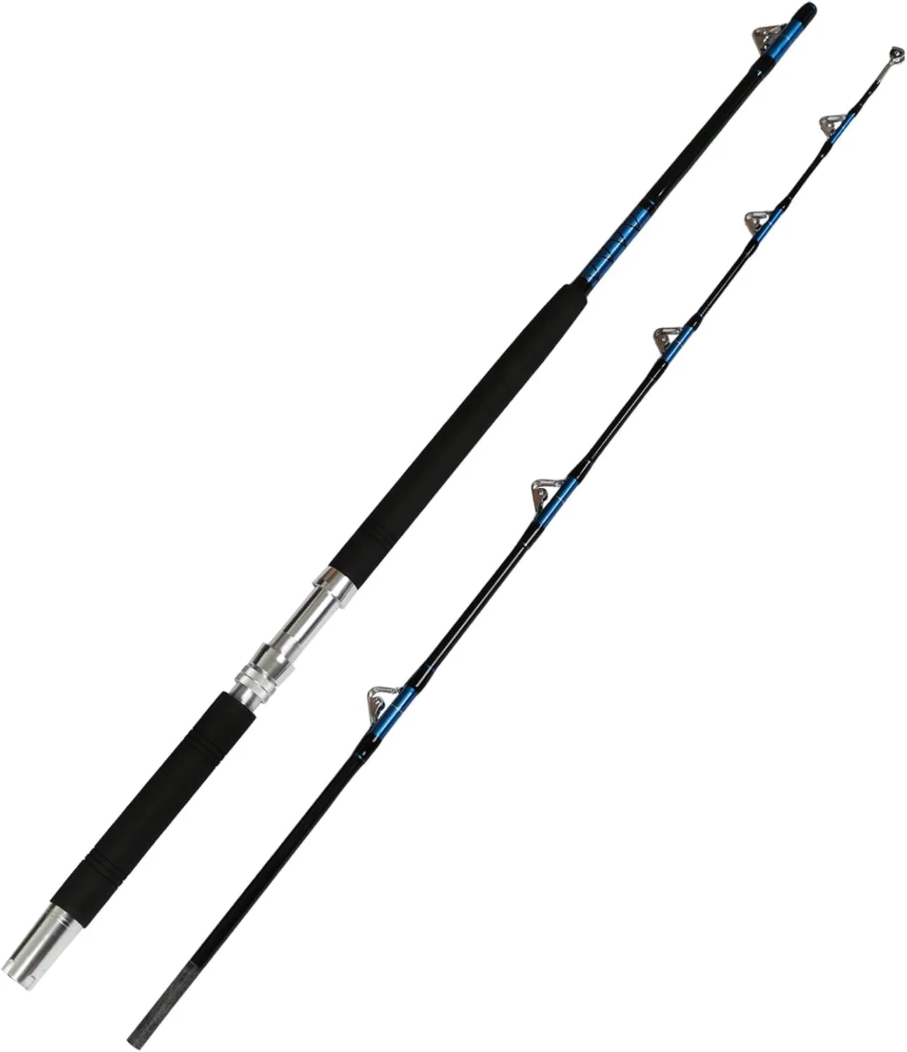 Fiblink Saltwater Offshore Heavy Trolling Fishing Rod Big Game Conventional Boat Fishing Roller Rod Pole with All Roller Guides (Heavy Power, 5-Feet 1-Inch)