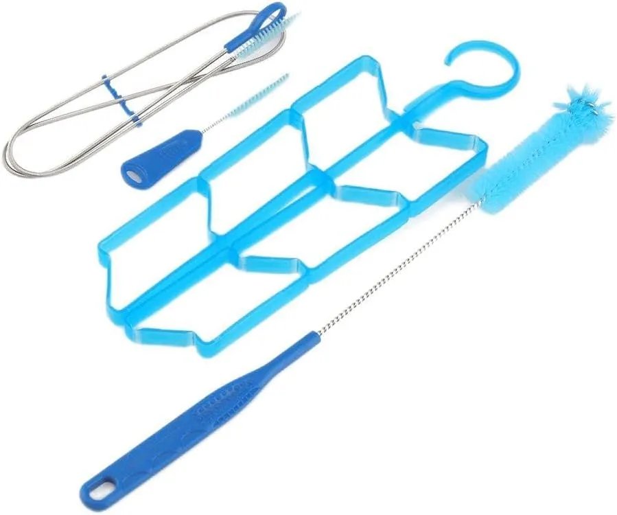 FILFEEL 4 in 1 Hydration Water Bladder Tube Cleaning Kit, Portable Universal Bladders Cleaner Set with Long Brush for Hose, Small Brush for Bite Valve, Big Brush for Bladder and