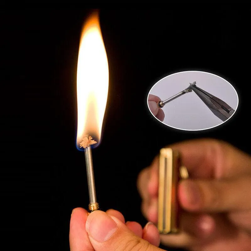 Fire Starter Lighter Waterproof Flint Match Metal Keychain Camping Survival Bda