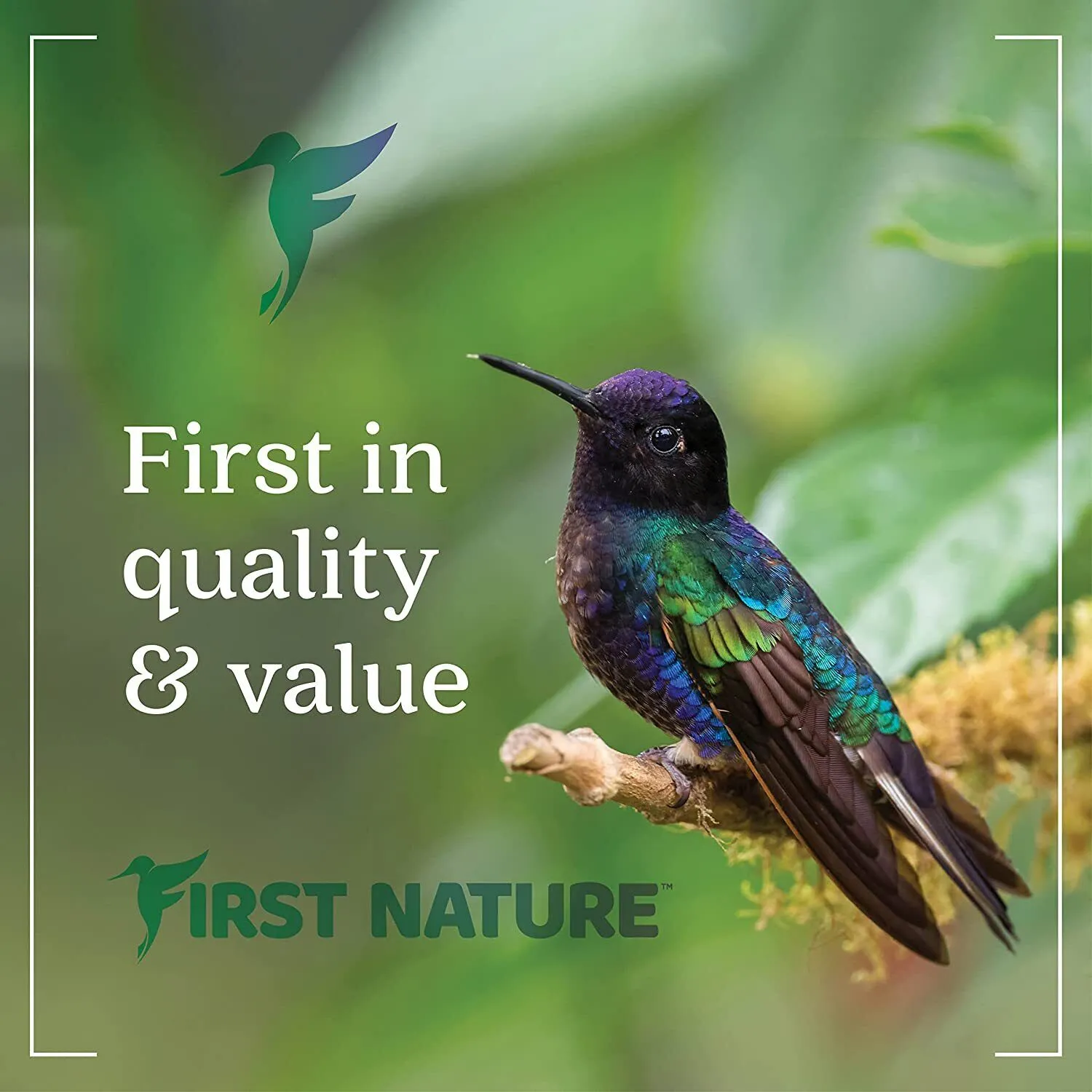 FIRST NATURE 32 oz. HUMMINGBIRD FEEDER, 2 Part Base for Easy Cleaning