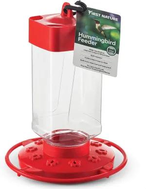 FIRST NATURE 32 oz. HUMMINGBIRD FEEDER, 2 Part Base for Easy Cleaning