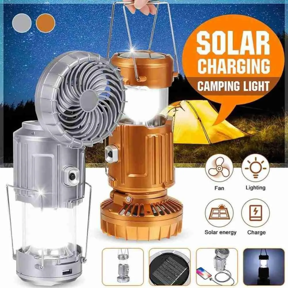 Fish Tent Camping Rechargeable Light Flashlight Order now Portable Lamp Hanging Charge LED Lantern Solar Outdoor Fan With High-demand