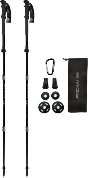 Fizan RFP Touring - Adjustable Trekking Poles for Walking & Hiking - Rapid Folding for 15" collapsed Length