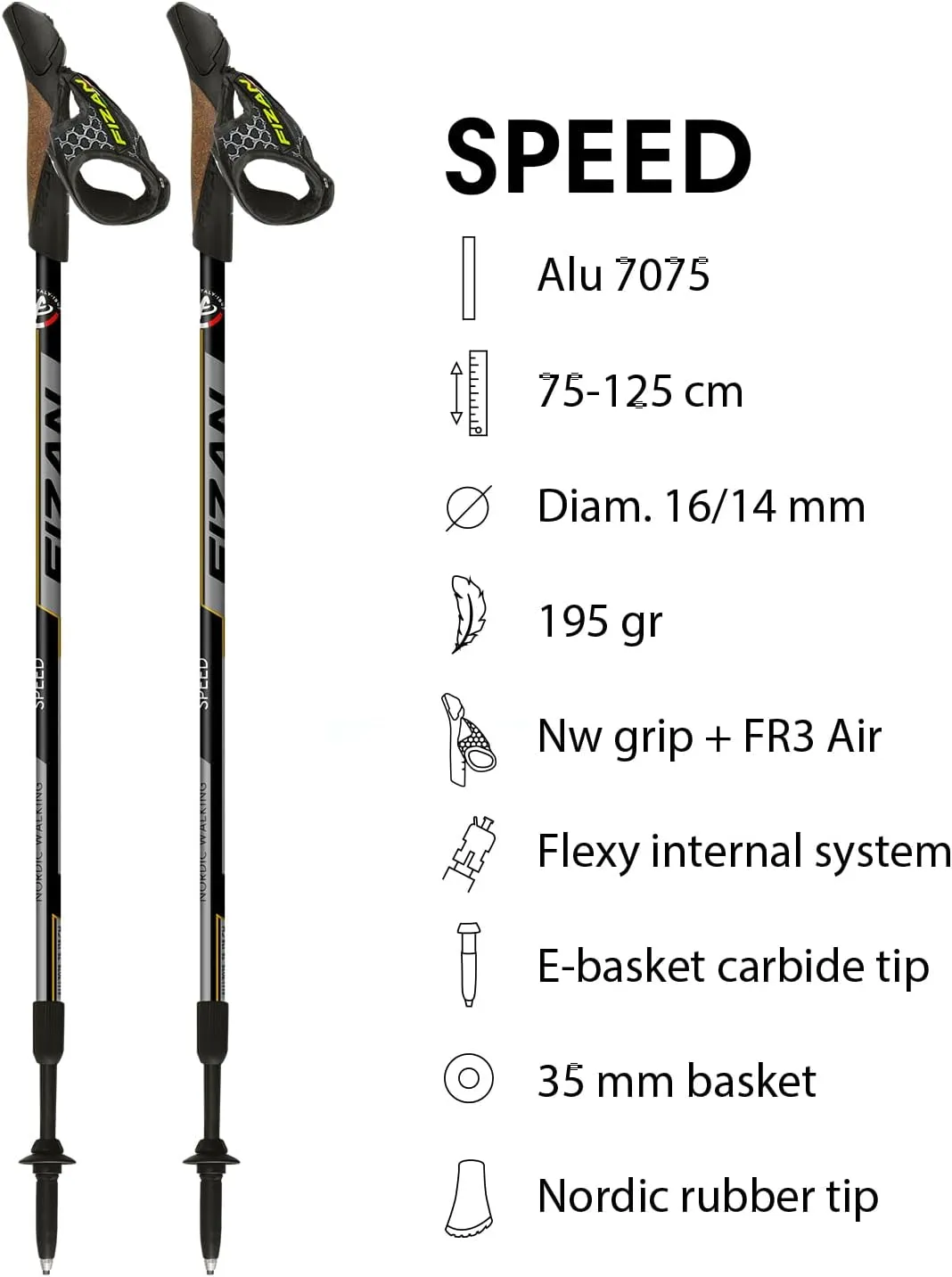 FIZAN Speed Model, Swift Nordic Aluminium Walking Poles