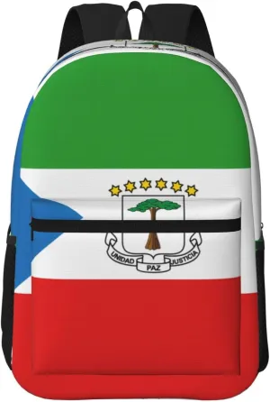 Flag of Equatorial Guinea Travel Laptop Backpack, 17 Inch Backpack for Men and Women, Work, Leisure, College, High School Backpack,