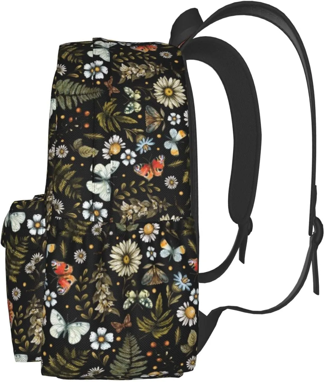 Forest Fern Flower Waterproof Backpack Adjustable Shoulder Straps Bag Large Capacity Casual Daypack Bookbag For Travel Work