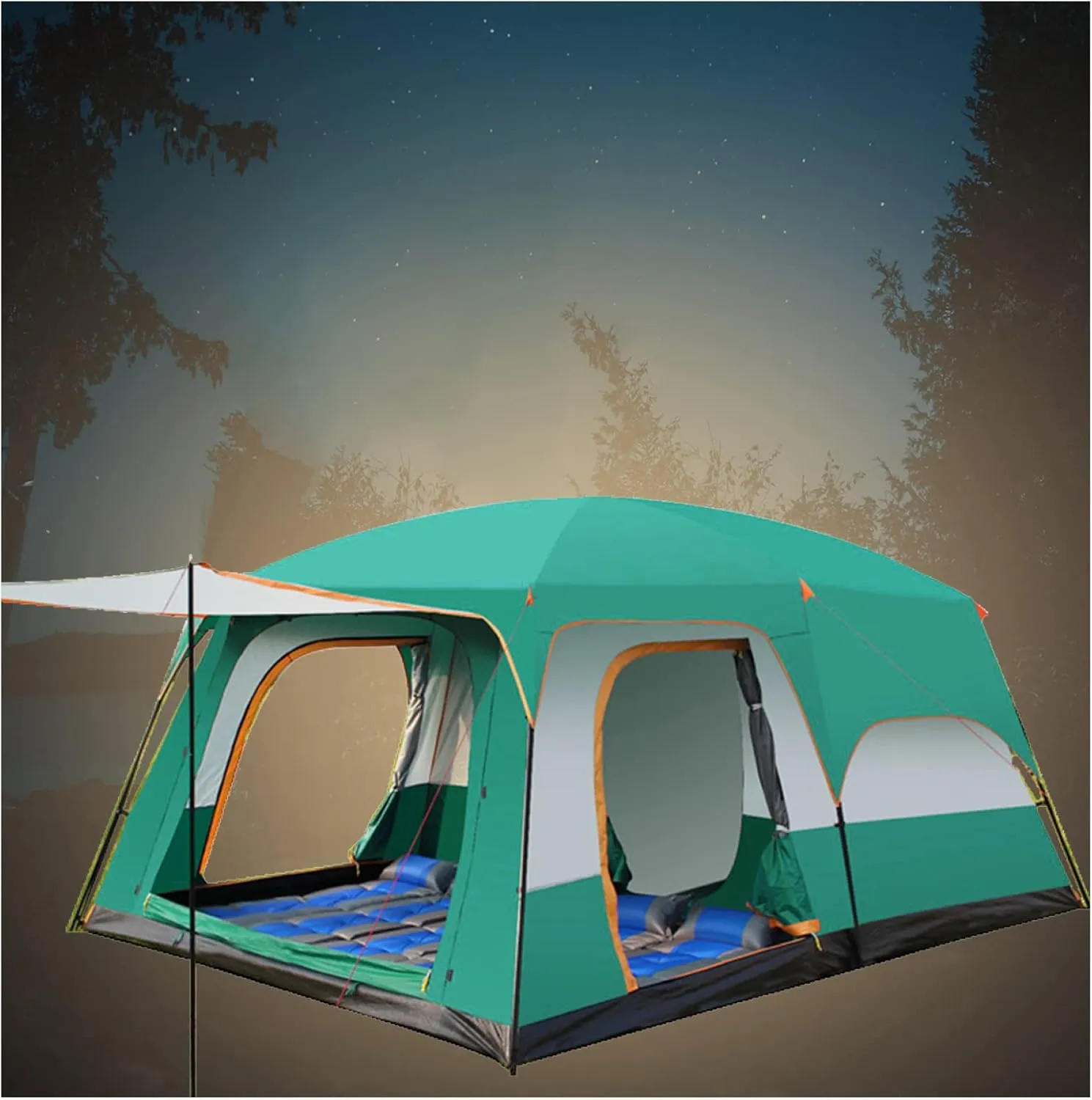Frame Tent 5 to 8 People Ventilation,Sun Protection Garden Tent Sturdy Camping Tunnel Tent for Camping