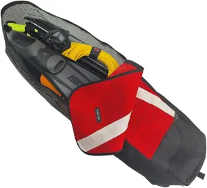 Freediving and Spearfishing Long Fins Carrying Bag Backpack with Front Divers Down SCUBA Flag