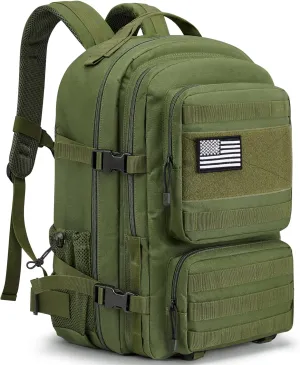 G4Free 45L Military Tactical Backpack for Men Large Army Molle Daypack 3 Day Assault Pack Bug Out Bag Hiking Rucksack(Green)