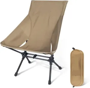 GaRcan Portable Camping Chairs Outdoor High Back Chair for Fishing Trekking BBQ Parties Gardening Indoor Use (A)