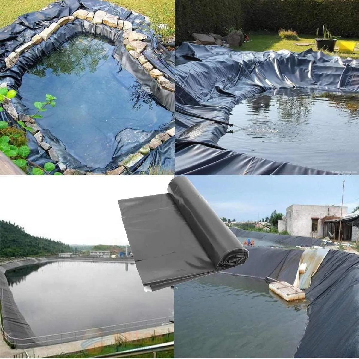 GDMING Pond Liner Puncture Resistance Plastic Tarps for Pond Water Garden Waterfall Reservoir Leakproof PVC, 42 Sizes (Color : Black, Size : 5x6m)