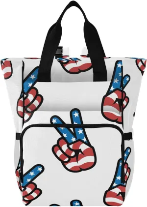 Gesture V Victory Diaper Bags Backpack for Mom Dad, Multi-functional Diaper Nappy Bag Travel Back Pack,Waterproof Maternity Changing Bag Baby Stuff