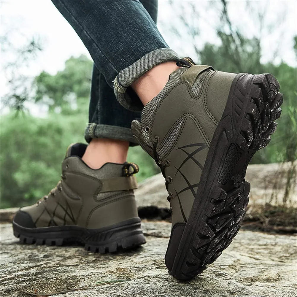 GEXECEUSS Hiking Boots for Men Breathable Non-Slip Casual Low-Top Sneakers for Trailing Trekking Outdoor Leather Walking Shoes