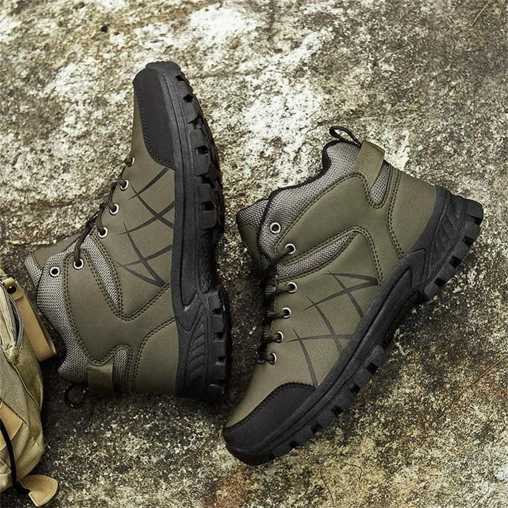 GEXECEUSS Hiking Boots for Men Breathable Non-Slip Casual Low-Top Sneakers for Trailing Trekking Outdoor Leather Walking Shoes