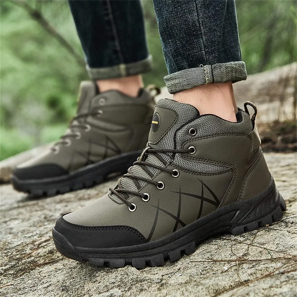 GEXECEUSS Hiking Boots for Men Breathable Non-Slip Casual Low-Top Sneakers for Trailing Trekking Outdoor Leather Walking Shoes