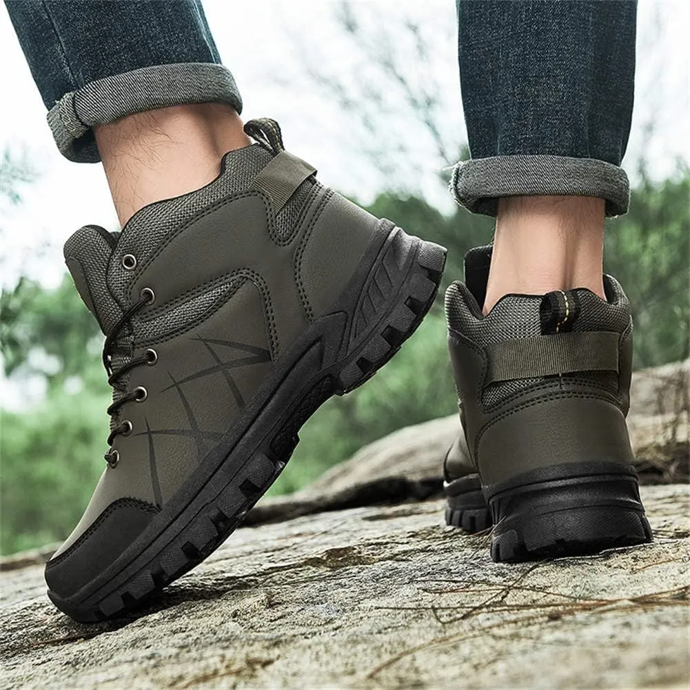 GEXECEUSS Hiking Boots for Men Breathable Non-Slip Casual Low-Top Sneakers for Trailing Trekking Outdoor Leather Walking Shoes