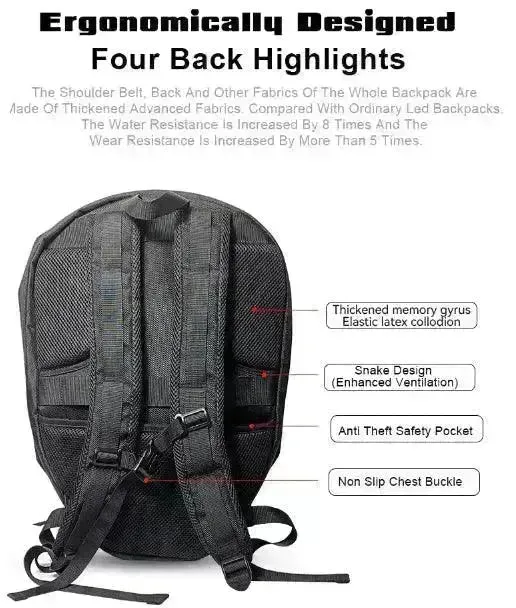 Glowing Eyes 3D LED Display Knight Backpack