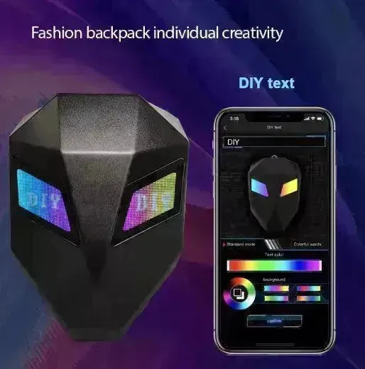Glowing Eyes 3D LED Display Knight Backpack