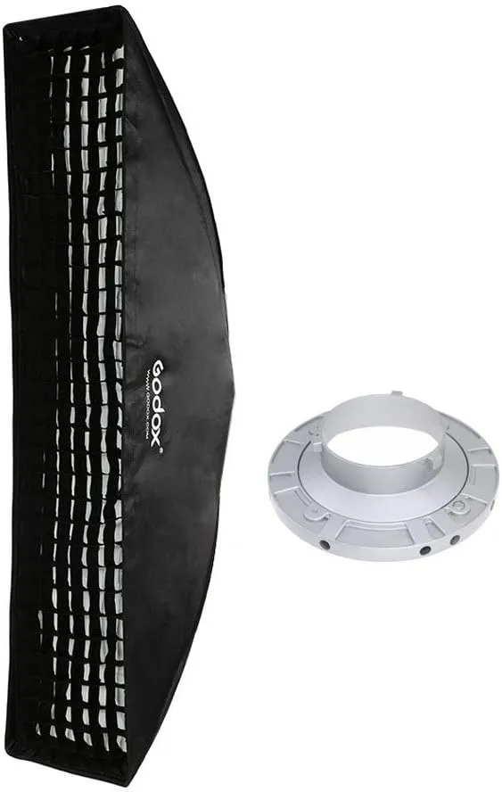 Godox 14"x63" / 35x160cm Strip Beehive Honeycomb Grid Softbox with Bowens Mount Speedring for Studio Flash Strobe Lighting