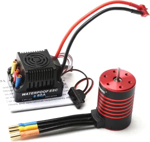 GoolRC 3650 Brushless Motor and ESC, RC Brushless Motor ESC Combo with 3100KV Brushless Motor and 60A ESC T Plug for 1/8 RC Car Toys uitable for Modification Enthusiasts