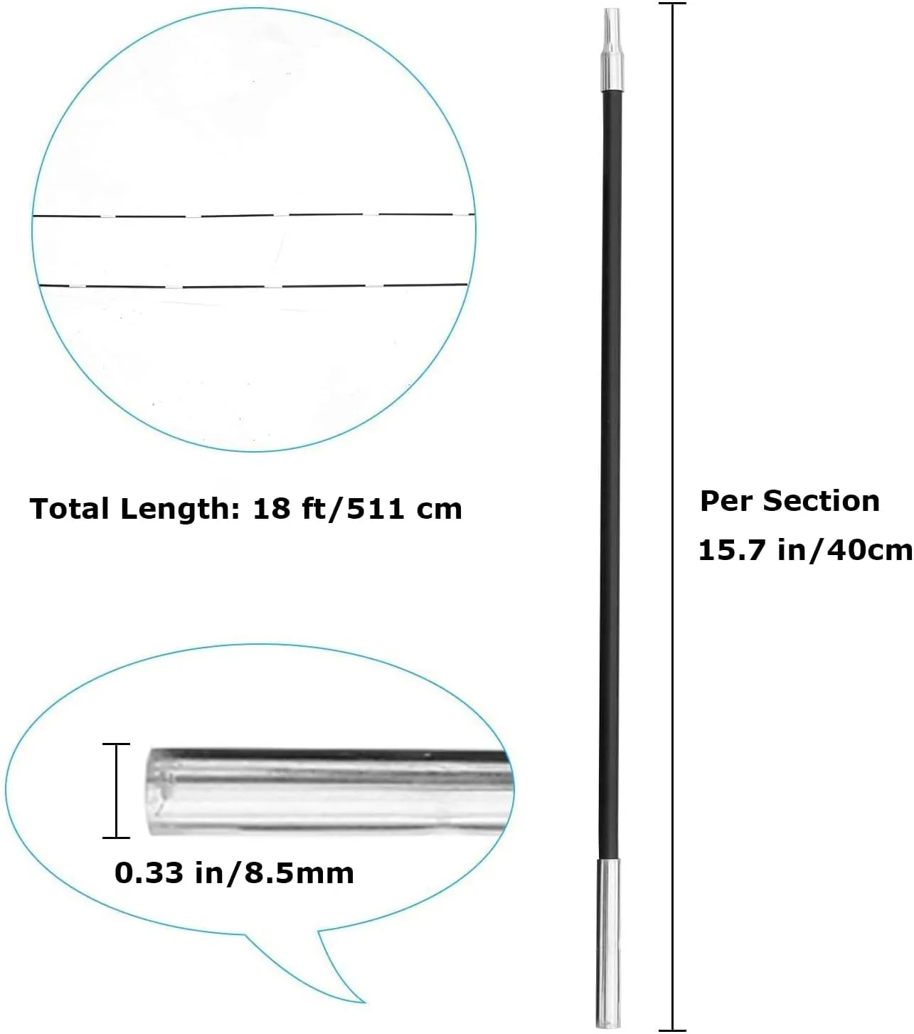 Gorich Beach Tent Poles for 3-8 Person Beach Tent for Replacement