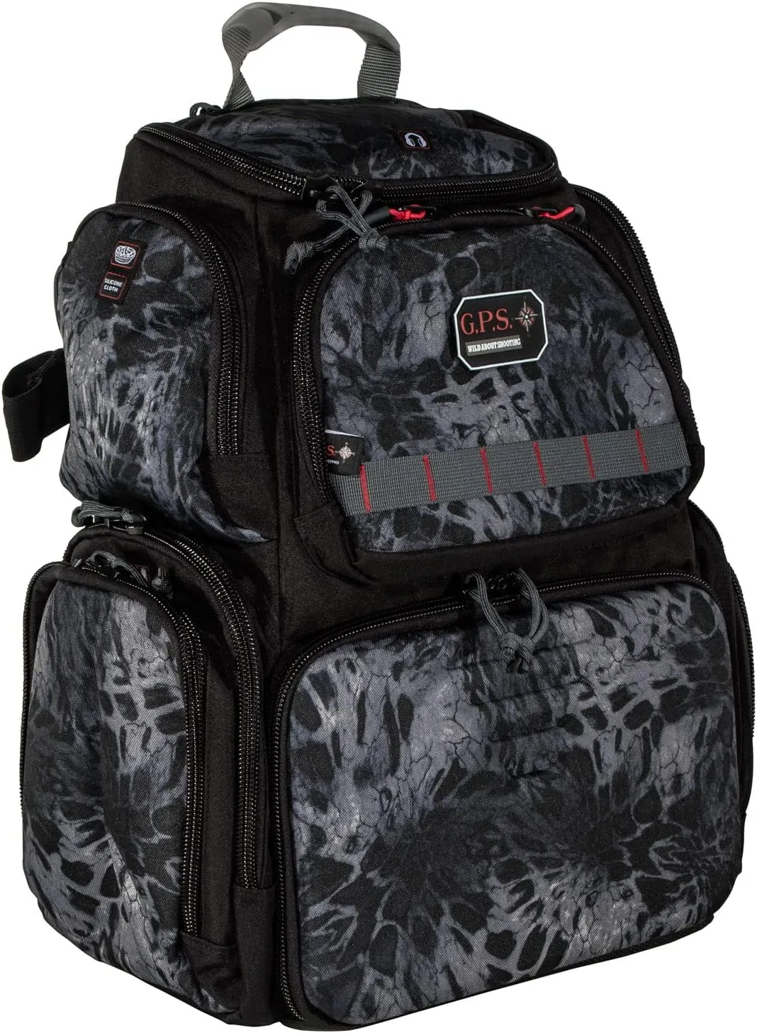 G.P.S. Handgunner Range Backpack with Foam Cradle for 4 Handguns | Durable Waterproof Pistols, Ammo & Shooting Accessories Storage | Prym1 Blackout